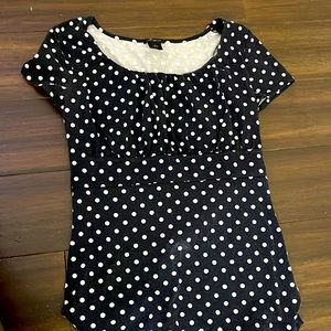 Ann Taylor polkadot ruched blouse